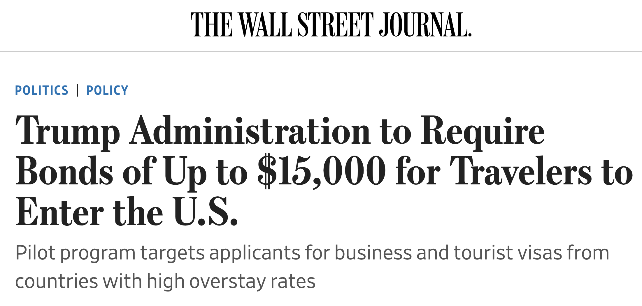 美签新规：或需缴纳1.5万美元押金，本月下旬正式实施！